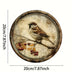 1 Nostalgic Bird and Cherry Round Wood Plate, size 8x 8 inches, 2D printed wooden mural, suitable for home, kitchen, garden